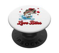 Cute Bass Fish Love Art PopSockets PopGrip Adhésif