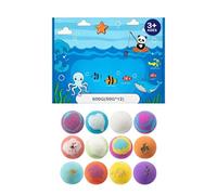 Cute Bath Ball - 12 Pieces Animal Fun Effervescent Surprise Sphere Fizzing Bath Bomb, Hidden Treasure Globe Dissolving Discovery Ball Aquatic Play Charms | Floating Animal Figurine for Kids Bathtub