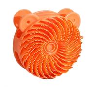 Cute Bear Brosse de bain et de shampooing en silicone, exfoliante double face avec nœuds de massage, outil de toilettage ergonomique pour enfants et adultes, séchage rapide