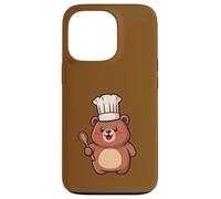 Cute Bear Chef Cuillère de Cuisine Kawaii Food Vlogger Coque pour iPhone 13 Pro