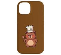 Cute Bear Chef Cuillère de Cuisine Kawaii Food Vlogger Coque pour iPhone 14