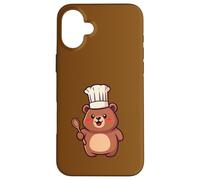 Cute Bear Chef Cuillère de Cuisine Kawaii Food Vlogger Coque pour iPhone 16 Plus