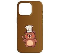 Cute Bear Chef Cuillère de Cuisine Kawaii Food Vlogger Coque pour iPhone 16 Pro