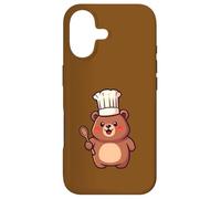Cute Bear Chef Cuillère de Cuisine Kawaii Food Vlogger Coque pour iPhone 17