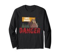 Cute Bear Gifts - Danger I Am A Hugger - Bears Hug Gift Manche Longue