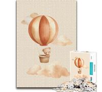Cute Bear Hot Air Balloon Nursery Illustratio Puzzle, 1000 pièces | Un cadeau puzzle du Nouvel An pour les w nds d’hiver, pour une pause sans écran.