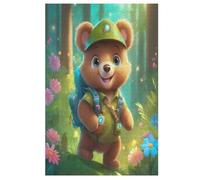 Cute Bear Puzzles en Bois 1000 Pièces Adultes, Poster Jigsaw Puzzle, Design Unique Jouet ÉduChatif pour Adolescents Et Enfants （78×53cm）