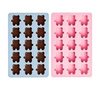 Cute Bear Silicone Mold - Chocolate Candy Cube Tray, 2 Piece Food Grade Ice Tray with Easy Release Design, Cute Mold for Chocolate Candy Ice Cubes | Drink Juice Milk Freezer Home Kitchen Party Tool