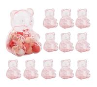 Cute Bear Storage Jars - 12 Refillable Containers, Reusable Cookie Candy Holders, Charming Kitchen Storage | Chocolate Sweets Party Wedding Birthday Valentine’s Day Organization, Fun Dessert Display S