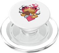Cute Bearded Dragon with Hearts and Chocolate PopSockets PopGrip pour MagSafe