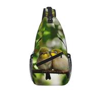 Cute Birds In Love Sac à bandoulière unisexe avec plusieurs poches, grande capacité, en polyester durable, sangle réglable pour les trajets quotidiens et les voyages