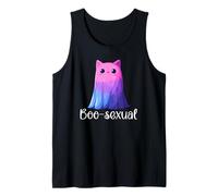 Cute Bisexual Ghost Cat in Sheet Boo-Sexual Halloween Pun Débardeur