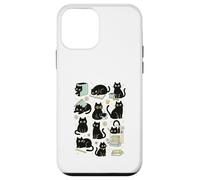 Cute Black Cat Reading Aesthetic Book Lover Graphic Coque pour iPhone 12 Mini
