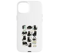 Cute Black Cat Reading Aesthetic Book Lover Graphic Coque pour iPhone 15 Plus