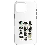 Cute Black Cat Reading Aesthetic Book Lover Graphic Coque pour iPhone 16 Pro Max