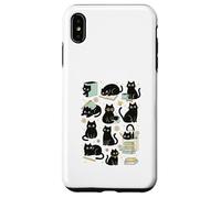 Cute Black Cat Reading Aesthetic Book Lover Graphic Coque pour iPhone XS Max