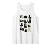 Cute Black Cat Reading Aesthetic Book Lover Graphic Débardeur