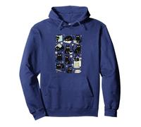 Cute Black Cat Reading Aesthetic Book Lover Graphic Sweat à Capuche