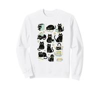 Cute Black Cat Reading Aesthetic Book Lover Graphic Sweatshirt