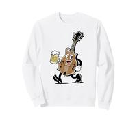 Cute Bluegrass Mandolin & Beer Funny Folk Festival Cartoon Sweatshirt