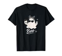 Cute Boo Ghost Coffee Leopard Coquette Nœud pour Halloween T-Shirt