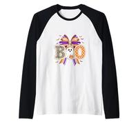 Cute Boo Pumpkin Spooky Vibes pour Halloween pour Enfants Manche Raglan