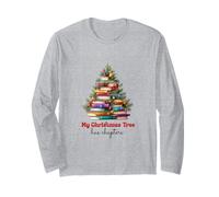 Cute Book Lover Christmas Reading Holiday Librarian Xmas Manche Longue