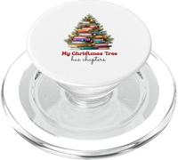 Cute Book Lover Christmas Reading Holiday Librarian Xmas PopSockets PopGrip pour MagSafe