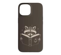 Cute Book Lover Raccoon Lecture Lunettes Lecture Reader Coque pour iPhone 15