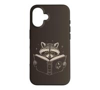 Cute Book Lover Raccoon Lecture Lunettes Lecture Reader Coque pour iPhone 16