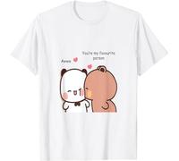 Cute Bubu Dudu Panda Bear Couple Love Bubu and Dudu T-Shirt, blanc, XS