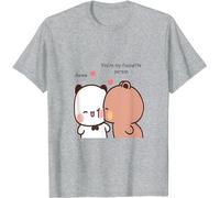 Cute Bubu Dudu Panda Bear Couple Love Bubu and Dudu T-Shirt, gris, S