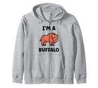 Cute Buffalo Funny Animals Simple I'm a Buffalo Sweat à Capuche
