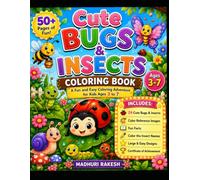 Cute Bugs & Insects Coloring Book: A Fun and Easy Coloring Adventure with 24 Adorable Bugs & Insects, Color Reference Images, Fun Facts, Large Simple ... Certificate of Achievement for Kids Ages 3-7