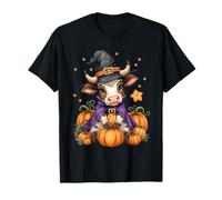 Cute Bull Witch Spooky Pet Halloween Matching Family Farm T-Shirt