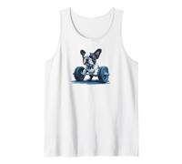 Cute Bulldog Fitness Gym Weigh Lifting Personal Trainer Débardeur
