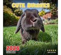 Cute Bunnies Calendar 2026: Twelve months of adorable little rabbits