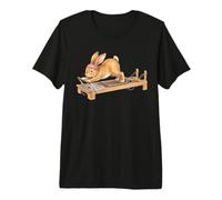 Cute Bunny Doing Reformer Pilates Machine de Pâques Pilates T-Shirt Haut de Gamme