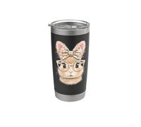 Cute Bunny Face Glasses Floral Bowknot Rabbit Printed Easter Gobelet isotherme en acier inoxydable double paroi