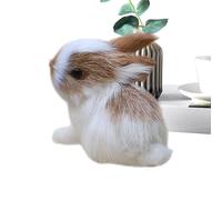 Cute Bunny Figurines - Realistic Rabbit Plush, Mini Stuffed Animals, Home Decoration Toy, Fairy Garden Ornament, Nursery Easter Display, Desktop Bedside Collectible, Adorable Animal | Rabbit S