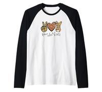 Cute Bunny for Women with Sunflower Mom Peace Love Easter Manche Raglan