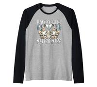 Cute Bunny GNOME Easter Fun Graphic Hanging with My Gnomies Manche Raglan