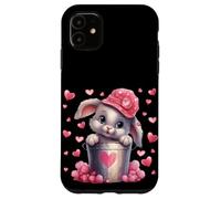 Cute Bunny in Valentines Basket Hearts for Rabbit Mom Coque pour iPhone 11