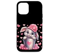 Cute Bunny in Valentines Basket Hearts for Rabbit Mom Coque pour iPhone 12/12 Pro
