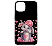 Cute Bunny in Valentines Basket Hearts for Rabbit Mom Coque pour iPhone 13