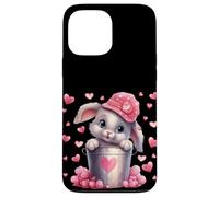 Cute Bunny in Valentines Basket Hearts for Rabbit Mom Coque pour iPhone 13 Pro Max