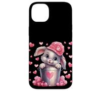 Cute Bunny in Valentines Basket Hearts for Rabbit Mom Coque pour iPhone 14 Plus