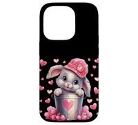Cute Bunny in Valentines Basket Hearts for Rabbit Mom Coque pour iPhone 14 Pro