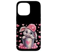 Cute Bunny in Valentines Basket Hearts for Rabbit Mom Coque pour iPhone 14 Pro Max