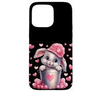 Cute Bunny in Valentines Basket Hearts for Rabbit Mom Coque pour iPhone 15 Pro Max